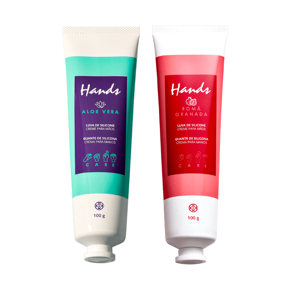 Kit Luva de Silicone Aloe Vera e Romã Hands