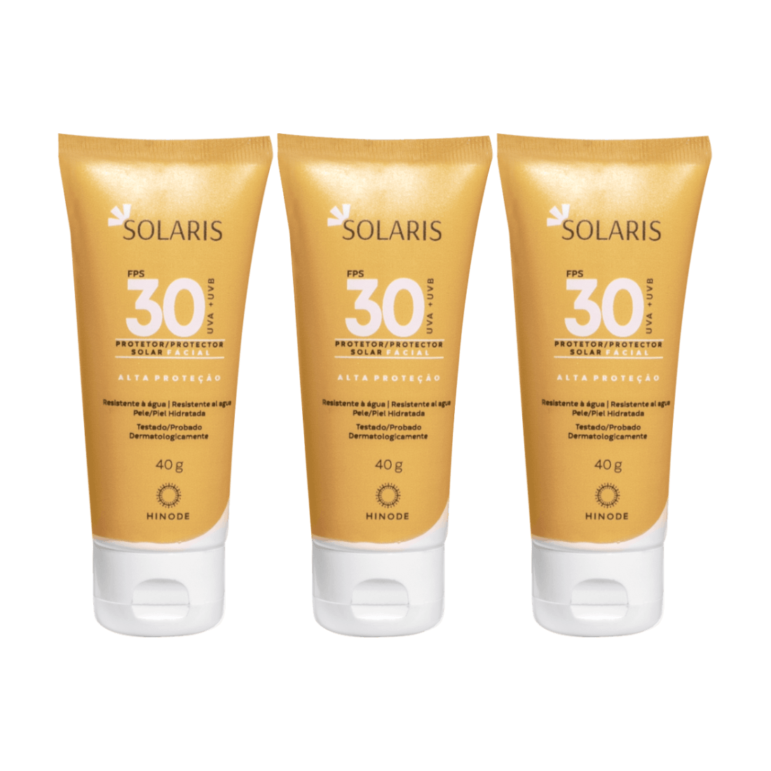 Kit Protetor Solar Facial Solaris UVA e UVB FPS 30 Solaris  40g - 3 uni